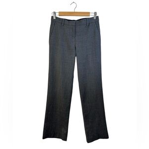 Theory Pants Women's 2 Gray Checkered Ronde Buckingham Wool Blend Career Pants